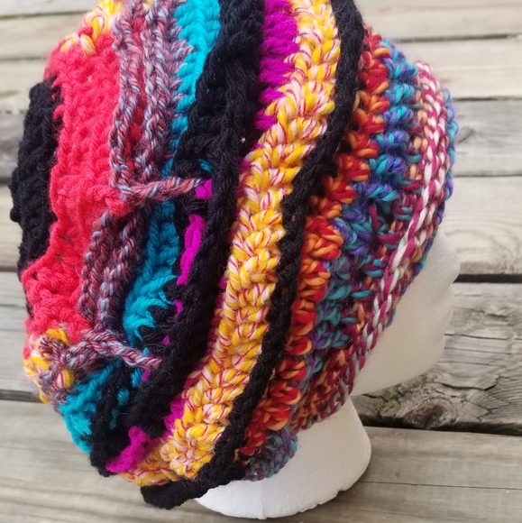 Crochet Beanie Handmade Art Wear Hat - Picture 3 of 7